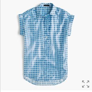 J.Crew Metallic Gingham Blouse